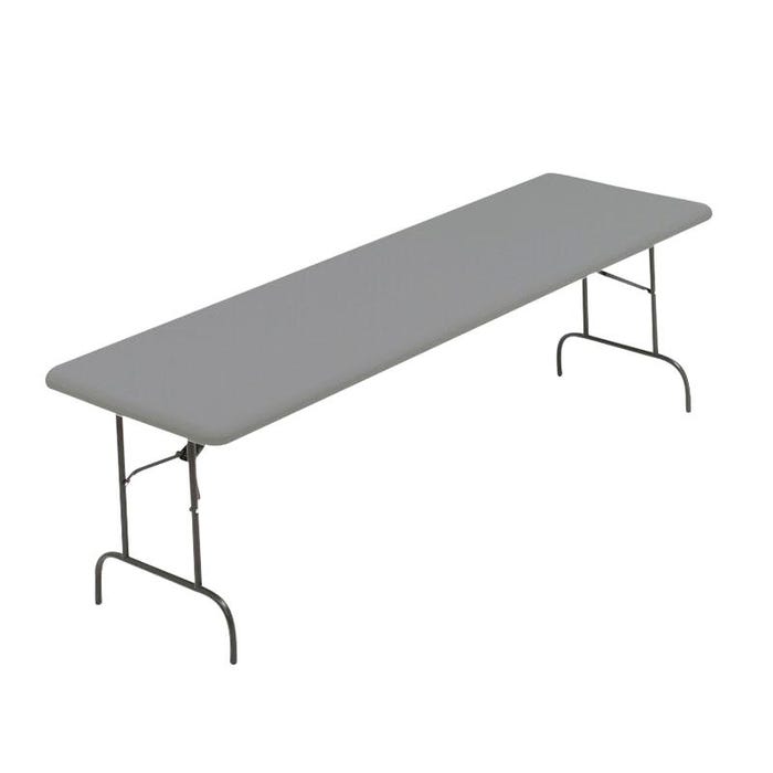Iceberg IndestrucTable TOO Folding Table, Rectangle, 96 x 30 x 29 Inches, Platinum Top, Gray Frame