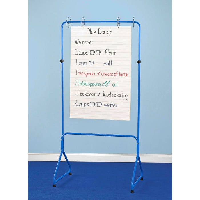 Metal Chart Stand, 31-1/2 x 19-3/4 x 56 to 64 Inches, Blue