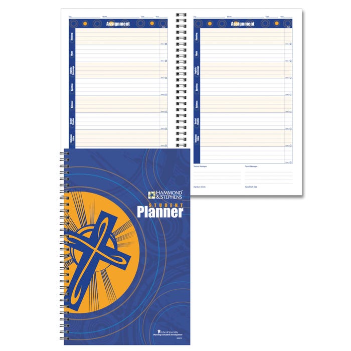 Hammond & Stephens Daily Student Planner with Religion and Bible Tabs, 7 x 11 Inches, 192 Pages