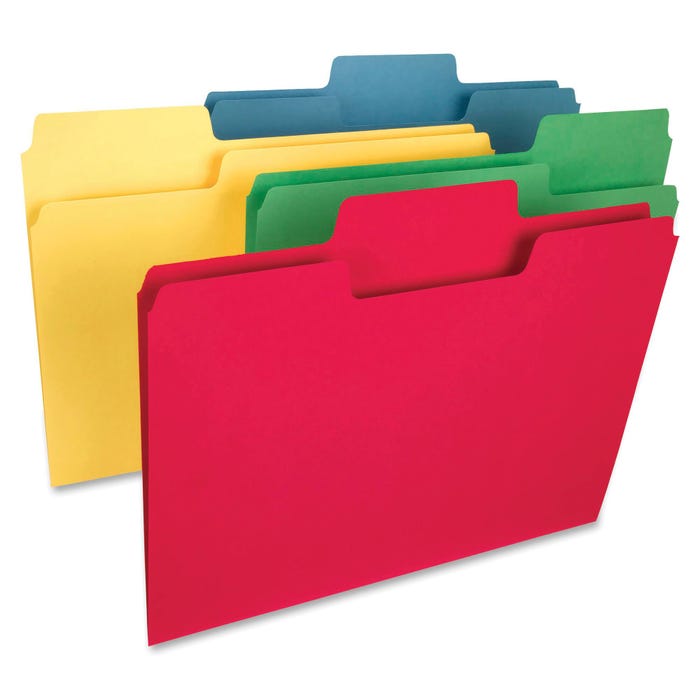Smead Heavyweight File Folder, Legal Size, 1/3 Cut Tabs, Assorted Colors, Pack of 50
