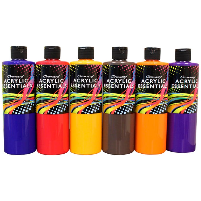 Chromacryl Acrylic Essentials, Pints, Assorted Secondary Colors, Set of 6