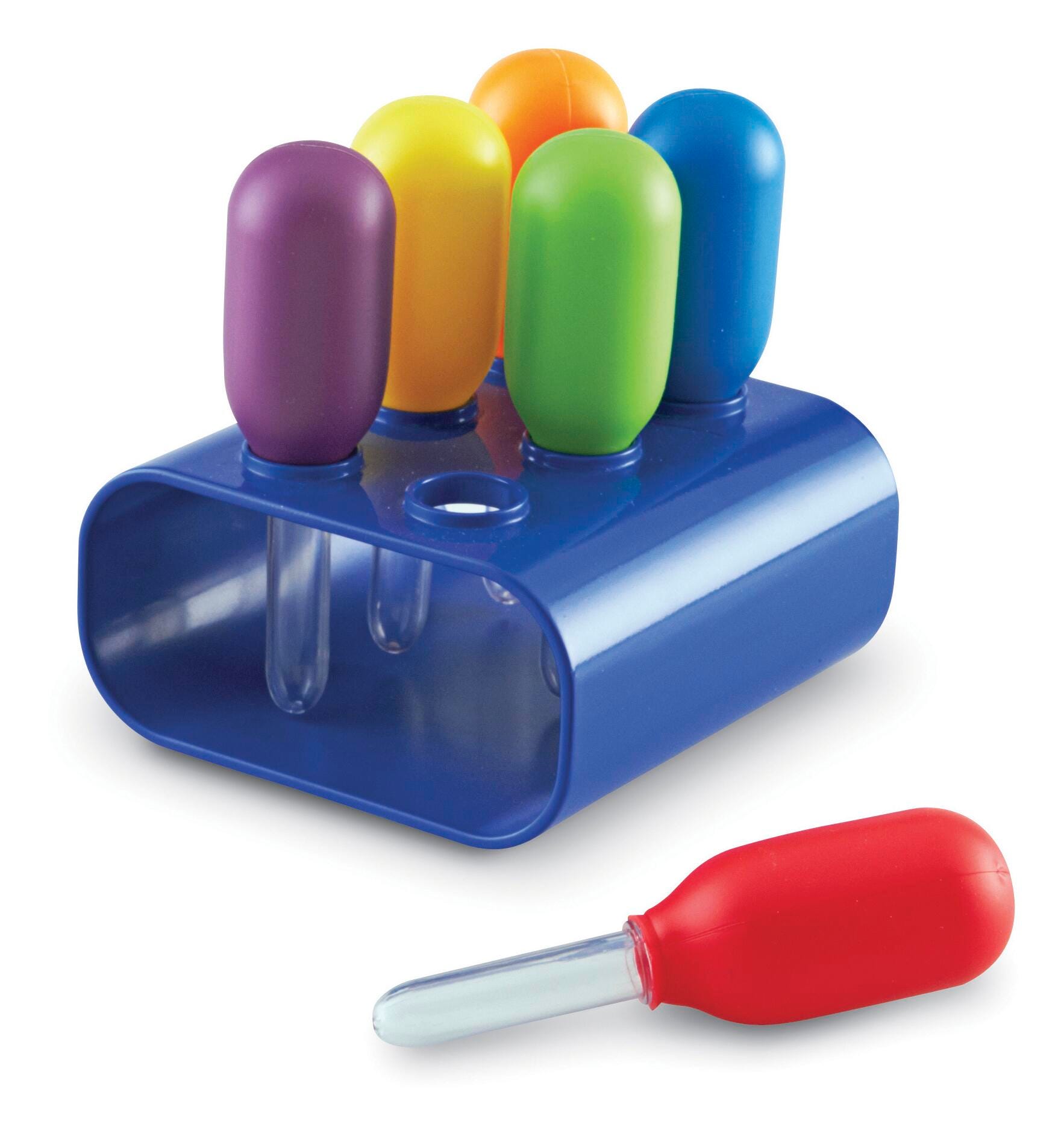 Learning Resources Primary Science Jumbo Eyedroppers with Stand, Set of 6, Age 3 and up 1612808