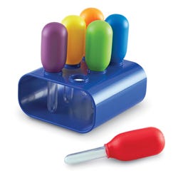 Learning Resources Primary Science Jumbo Eyedroppers with Stand, Set of 6, Age 3 and up 1612808