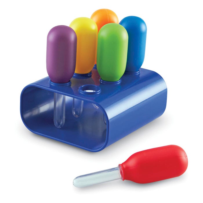 Learning Resources Primary Science Jumbo Eyedroppers with Stand, Set of 6, Age 3 and up