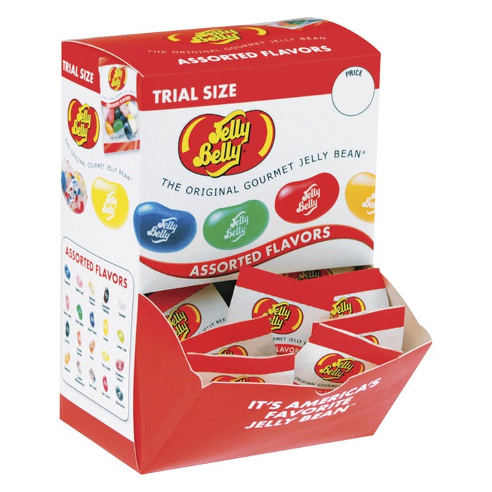 Jelly Belly Assorted Flavored Trial Size Single-Serving Gourmet Jelly Beans - Individually Wrapped, 0.35 Ounce, Pack of 80