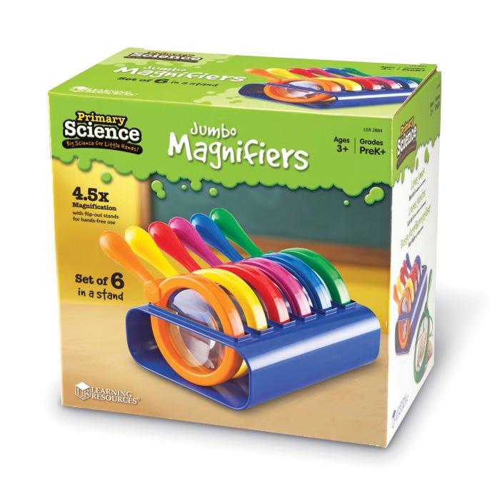 Learning Resources Primary Science Jumbo Magnifiers with Stand