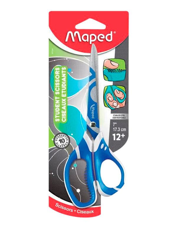 Maped Zenoa Fit Student Scissors, 7 Inches, Pointed Tip, Assorted Colors, Item Number 1562743