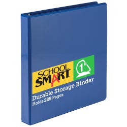 School Smart D Ring Binder, Polypropylene, 1 Inch, Blue 2006451