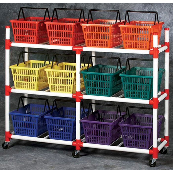Duracart Basket Cart, 19-1/4 Inches X 13-1/4 Inches X 10 Inches, Plastic, Assorted Color