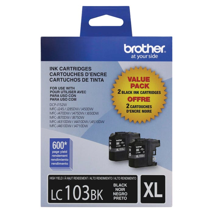 Brother Ink Toner Cartridge, LC1032PKS, Black, Pack of 2