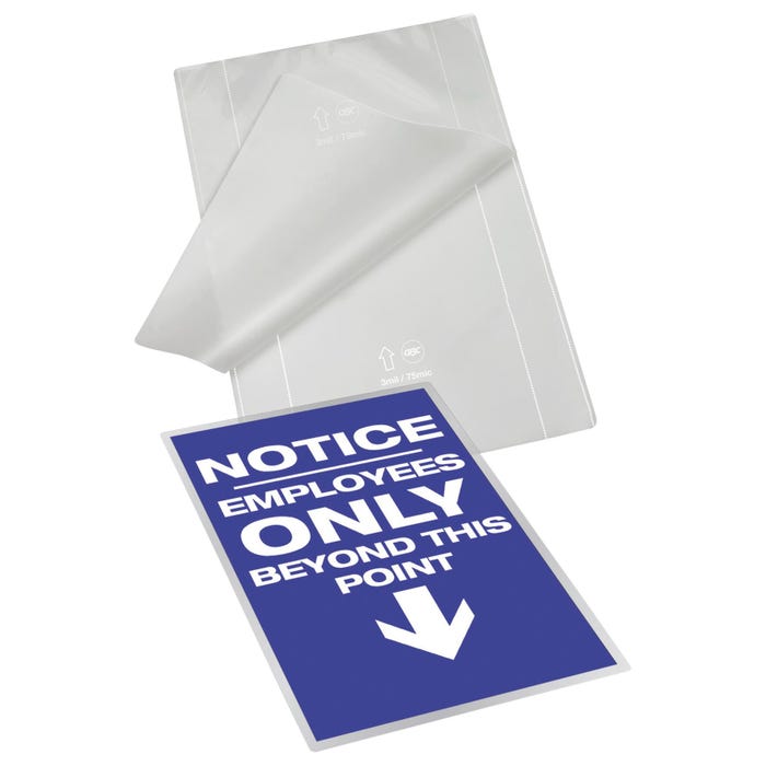 GBC EZUse Thermal Laminating Pouches, Letter, 9 x 11-1/2 Inch, 3 Mil, Pack of 100