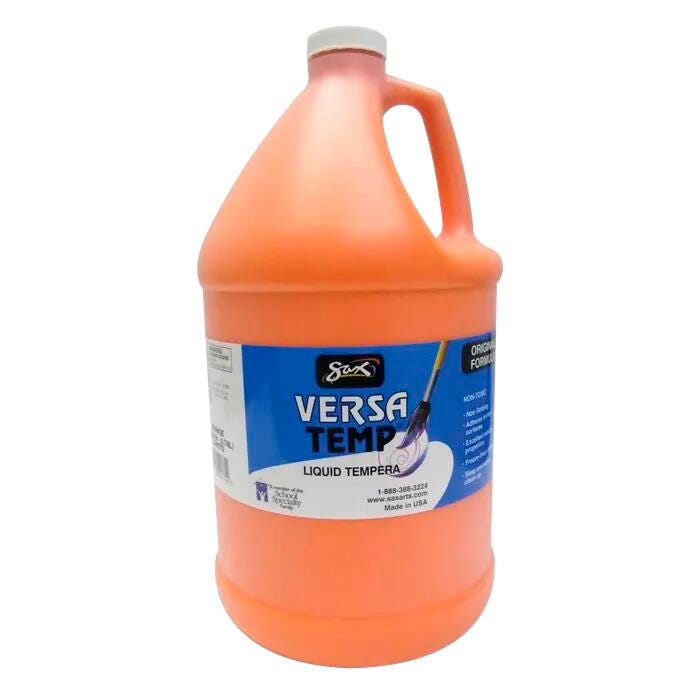 Sax Versatemp Heavy-Bodied Tempera Paint, 1 Gallon, Orange 1440713
