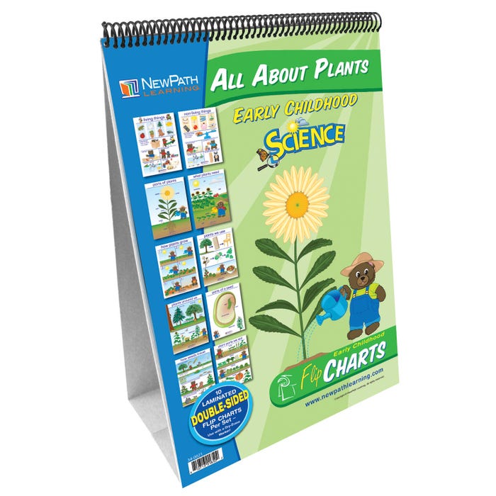 NewPath Learning All About Plants Write-On/Wipe-Off Flip Chart Set, Grades PreK through 2