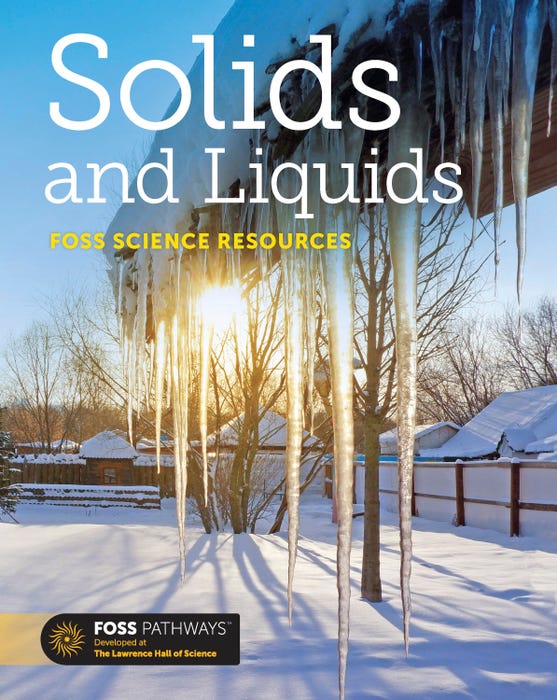 Grade 2 science book cover with water and ice.
