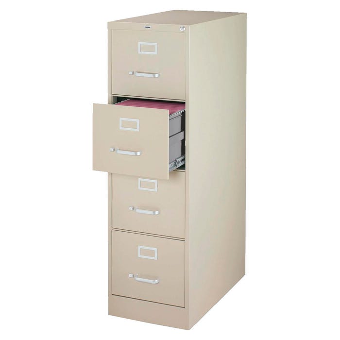 Lorell Commercial-Grade Black Deep Vertical Files, 5-Drawer, Legal, 18 x 26-1/2 x 61 Inches
