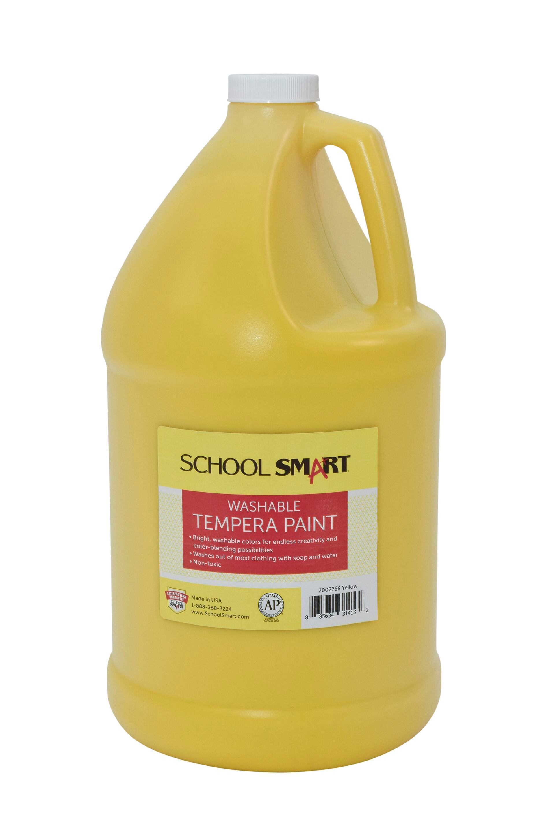 School Smart Washable Tempera Paint, Yellow, 1 Gallon Bottle Item Number 2002766