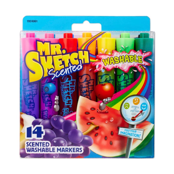 Mr. Sketch Scented Washable Markers, Chisel Tip, Assorted Scents and Colors, Set of 14