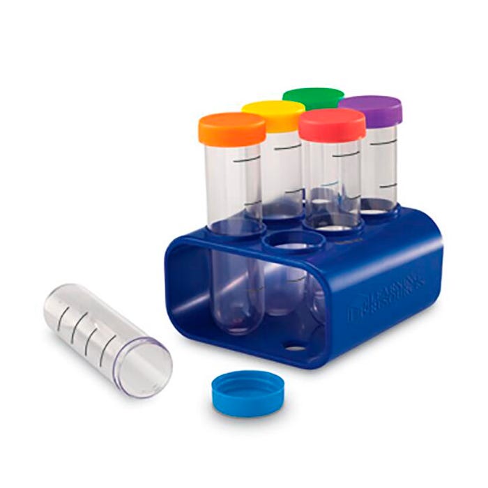 Learning Resources Primary Science Jumbo Test Tubes with Stand, Set of 6 Tubes, Age 3 and up