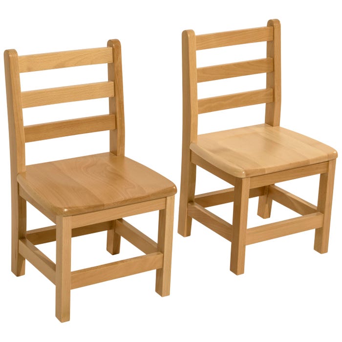 Wood Designs Deluxe Hardwood Chairs, 15-Inch Seat Height, 16 x 14-3/4 x 27-3/4 Inches, Natural, Set of 2