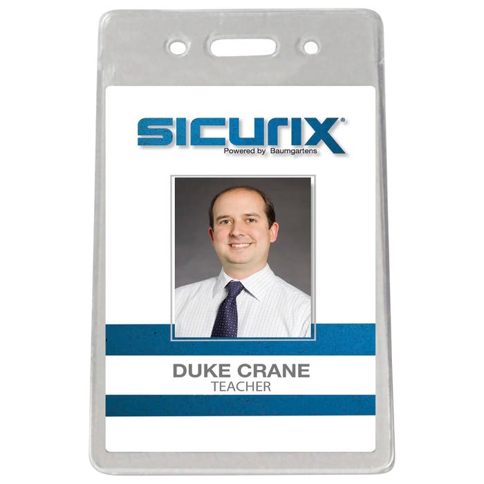 Baumgartens Sicurix Vertical Proximity Badge Holder, 3-1/2 X 2-3/8 in, Vinyl, Pack of 50
