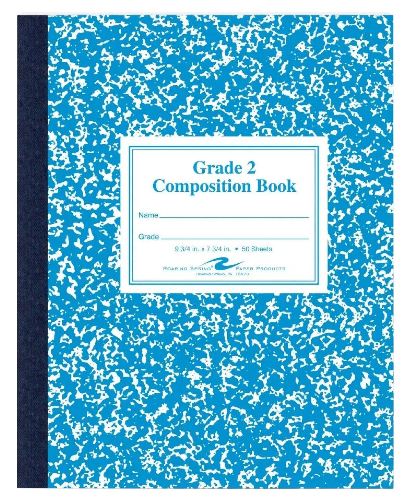 Roaring Spring Primary Composition Book, 9-3/4 x 7-3/4 Inches, 50 Sheets, Blue 801809