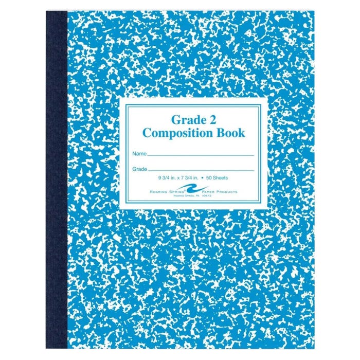 Roaring Spring Primary Composition Book, 9-3/4 x 7-3/4 Inches, 50 Sheets, Blue
