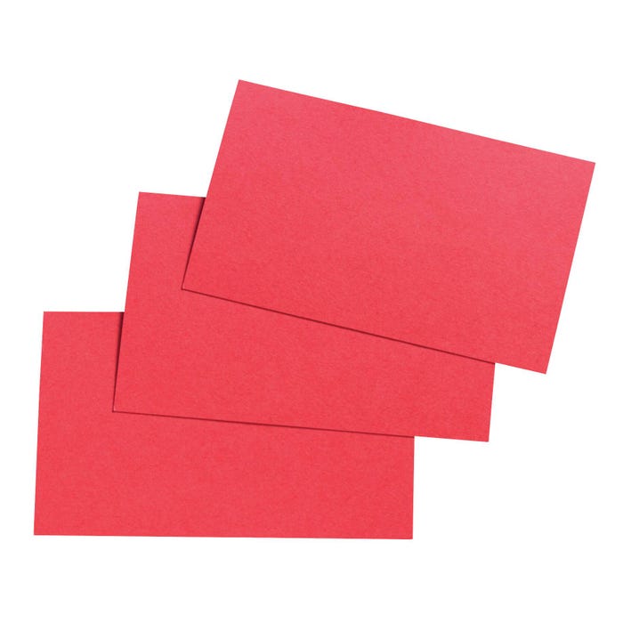 School Smart Blank Plain Index Card, 3 x 5 Inches, Cherry, Pack of 100