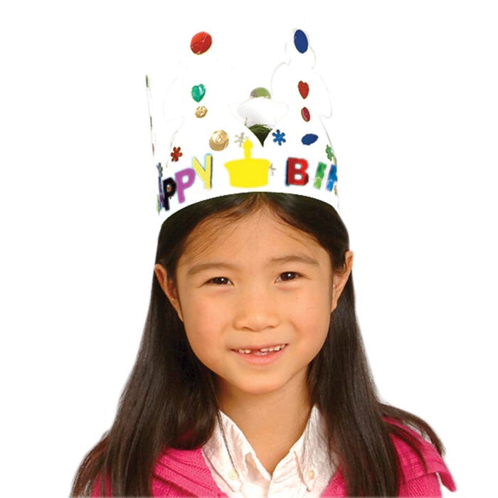 Hygloss Paper Creative Crown, White, Pack of 24