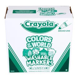 Crayola Colors of the World Washable Markers Classpack, Broad Line, Assorted Colors, Set of 240 2090273