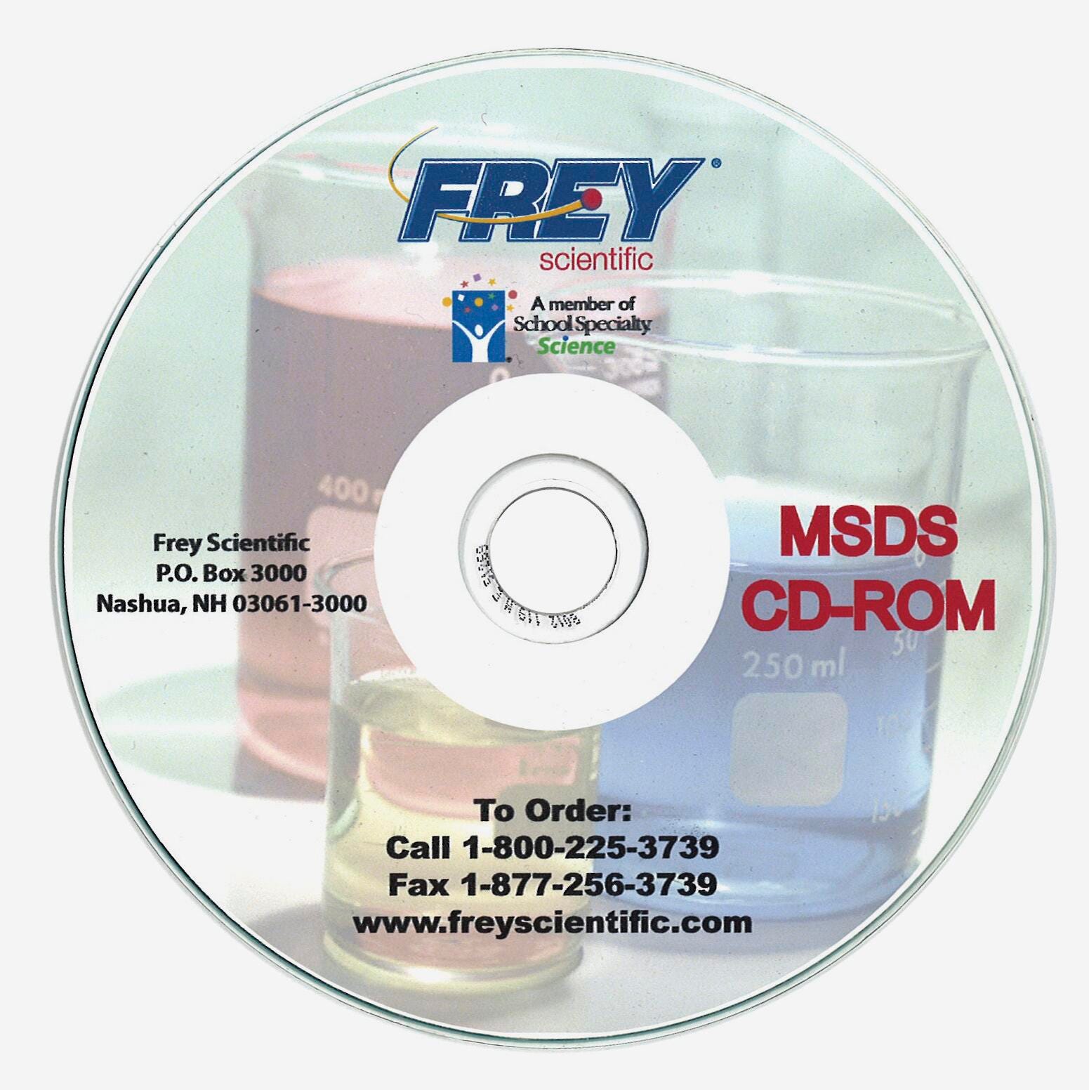 Frey Scientific MSDS CD-ROM, Item Number 577587