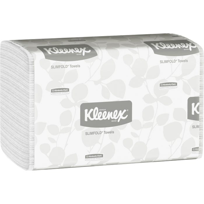 Kimberly-Clark Kleenex Regular Sized Slim fold Towel - 90 Wipes, 1-Ply, Paper, White, Pack of 24