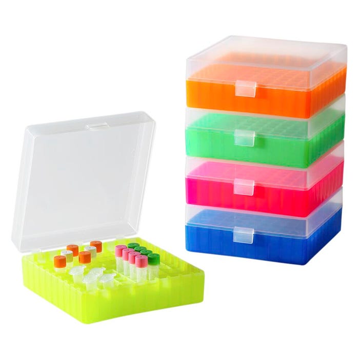 Corning Axygen Microcentrifuge Tube Storage Box, Assorted Colors, Set of 5