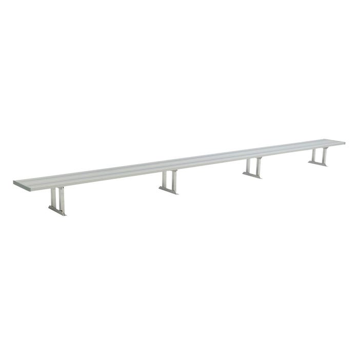 National Recreation Systems Aluminum Portable Double Wide Bench, Square Tube and Angle Leg, 21 Feet