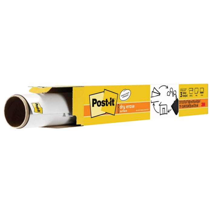 Post-it Super Sticky Dry Erase Surface, 4 x 3 Feet, White