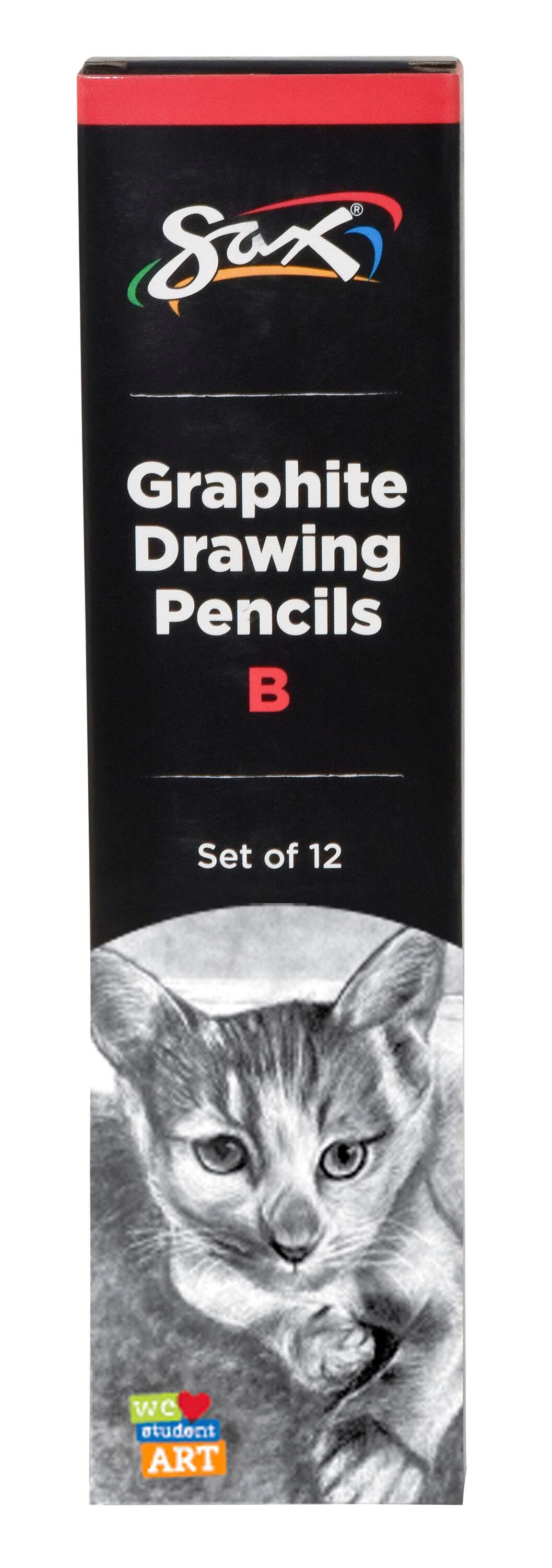 Sax Graphite Drawing Pencil Pack, B Lead Hardness Degree, Set of 12 2090708