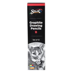 Sax Graphite Drawing Pencil Pack, B Lead Hardness Degree, Set of 12 2090708