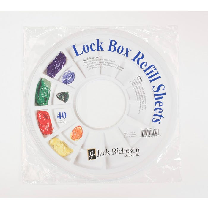 Jack Richeson Lock Box Palette System Disposable Liner Refills, White, Pack of 40