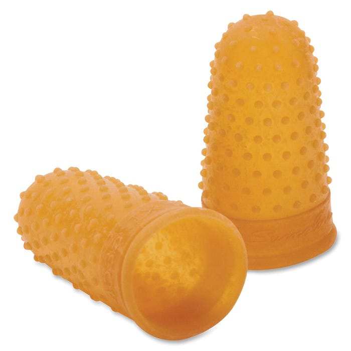 Swingline Parr Rubber Finger Tips, Size 11, 5/8 Inch Diameter, Amber, Pack of 12