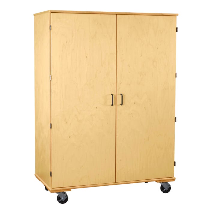 Classroom Select Large Mobile Storage Cabinet, 5 Adjustable Shelves, 48 x 24 x 67 Inches, Birch