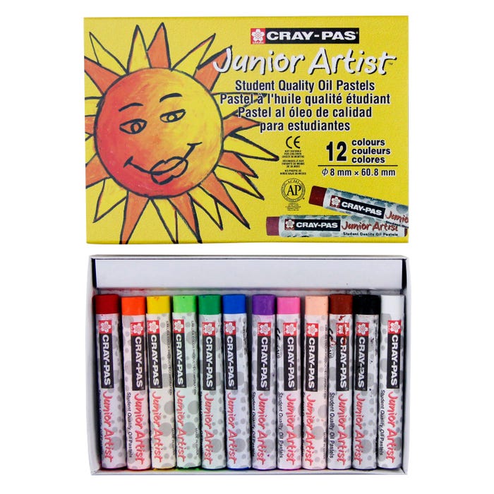 Sakura Cray-Pas Junior Artist Oil Pastels, Assorted Colors, Set of 12