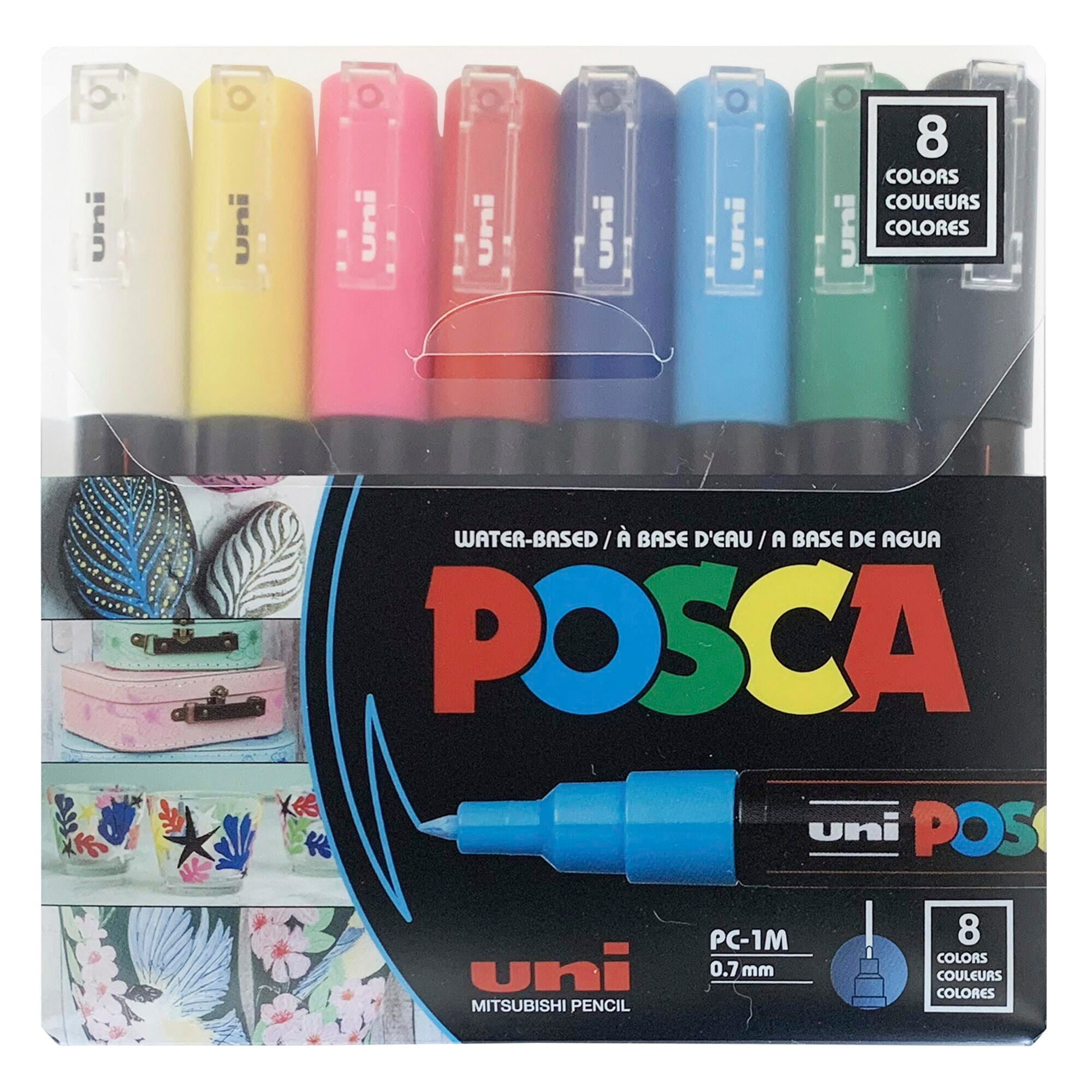 Image for Uni Posca Paint Markers, Extra Fine Tip, Assorted Colors, Set of 8 from School Specialty