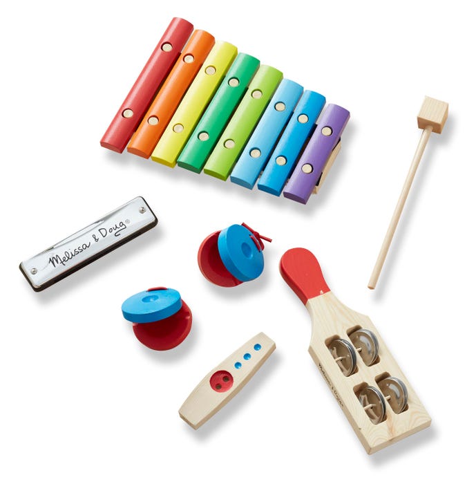 Melissa & Doug Band in A Box Multiple Musical Instruments Set, 7 Pieces