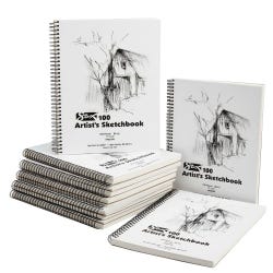 Sax 100 Artist's Sketchbook, 80 lb, 11 x 14 Inches, White, Pack of 8
