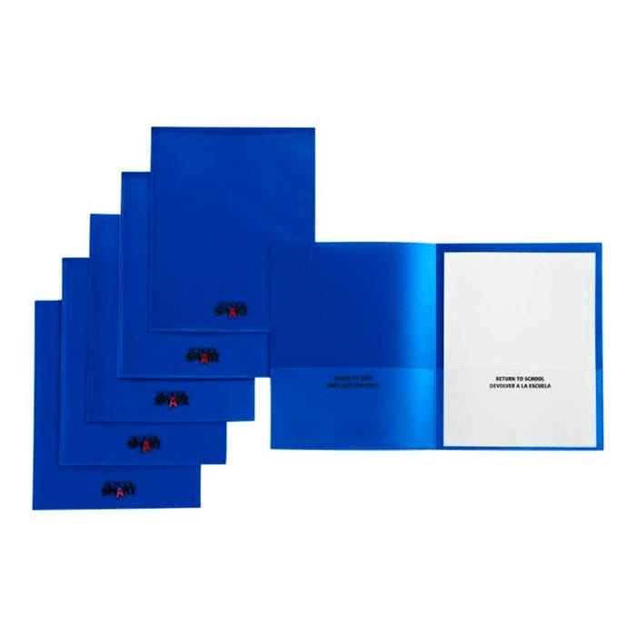 School Smart Take Home Folder, Blue, Set of 24