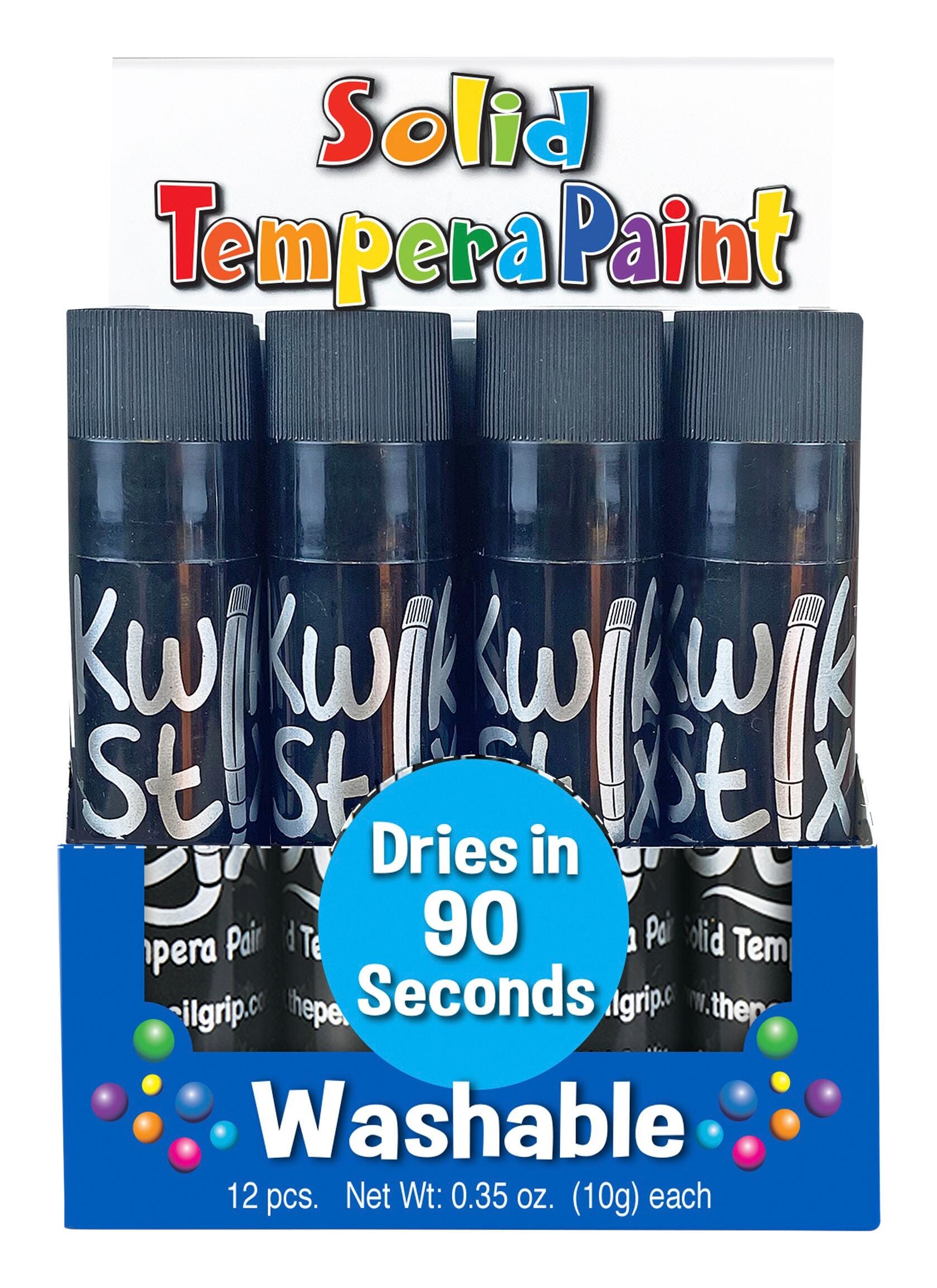 Kwik Stix Tempera Paint Sticks, Black, Set of 12
