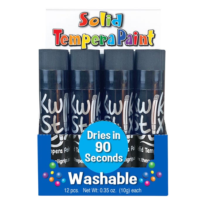 Kwik Stix Tempera Paint Sticks, Black, Set of 12
