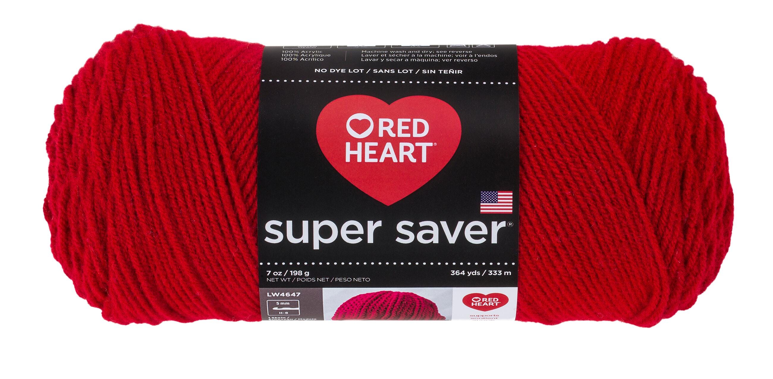 Red Heart Super Saver Yarn, 364 Yards, No Dye Lot, Cherry Red