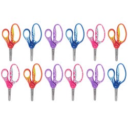 Fiskars Soft Grip Kids Scissors, 5 Inch Blunt Tip, Pack of 12