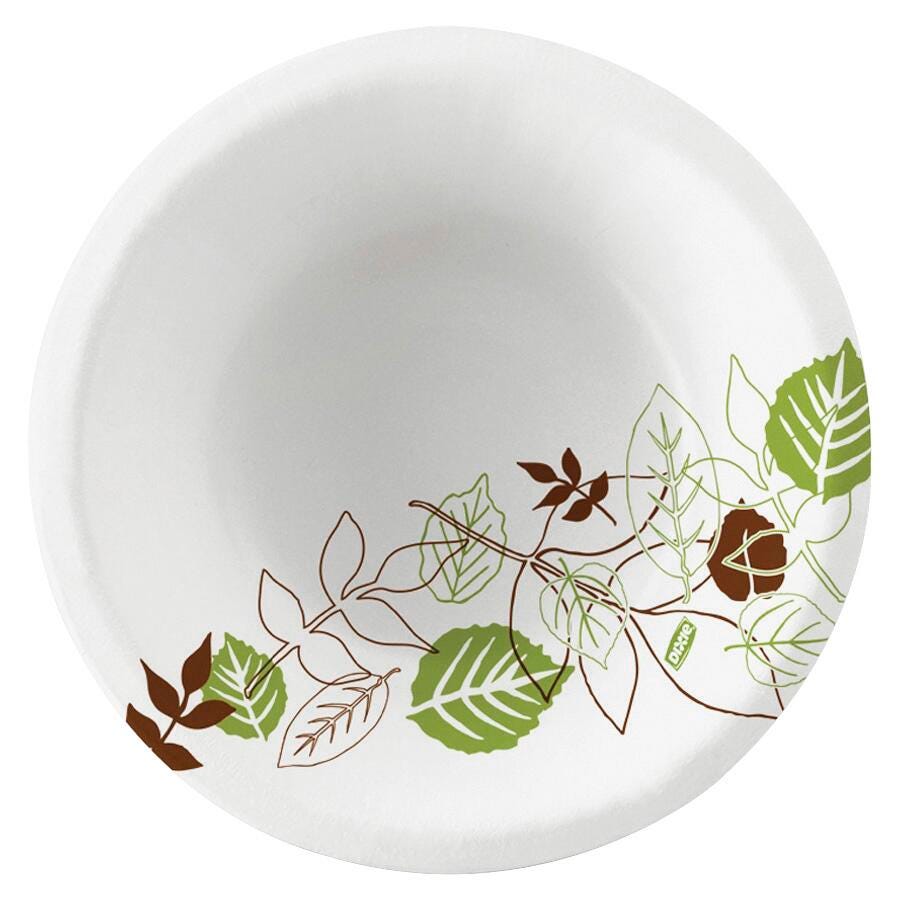 Dixie Foods Extra Heavyweight Grease-Resistant Microwavable Pathway Design Soak Proof Paper Bowl Pack of 1000, Item Number 1406909