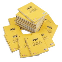 School Smart Wide Ruled Spiral Notebook, 10-1/2 x 8 Inches, 1 Subject, Yellow, 70 Sheets, Pack of 24